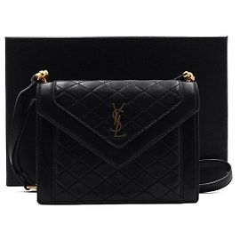 Saint Laurent Borsa a tracolla e a spalla mini trapuntata GABY in pelle nera