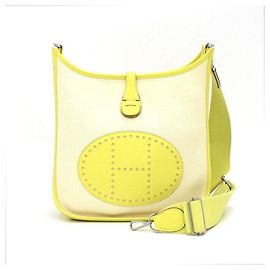 Hermès Borsa a tracolla e crossbody Evelyn Canvas Citron Lime