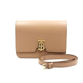 Burberry Borsa a tracolla e spalla marrone con logo TB