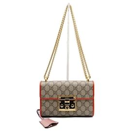 Gucci Borsa a tracolla Small GG con catena dorata e lucchetto
