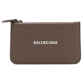 Balenciaga Portafoglio porta carte con cerniera per monete in cashmere Mink Gray