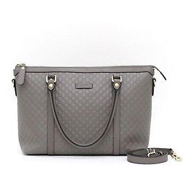Gucci Borsa tote e a tracolla in pelle Micro GG Grigia