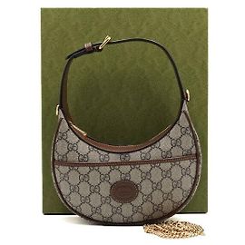 Gucci Mini bolso tote y bolso bandolera GG Supreme en forma de media luna con asa superior