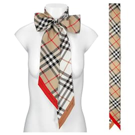 Burberry Skinny Seidenschal mit Karomuster