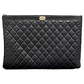 Clutch Caviar Boy Large Black - Chanel