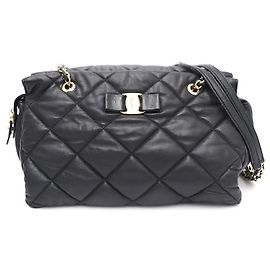 Salvatore Ferragamo Logo Gold Chain Shoulder Bag