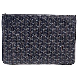 Goyard Pochette Sena MM Unisex Clutch Bag Navy