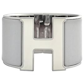 Hermès Bracciale Click Clack White Silver