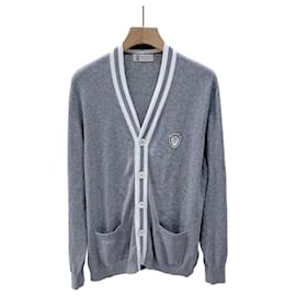 Brunello Cucinelli Baumwoll-Cardigan mit Logo Grau XL