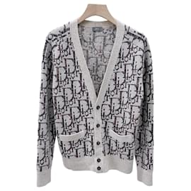 Cardigan in jacquard Oblique Beige - Dior