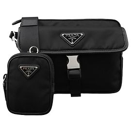 Prada Borsa a tracolla Re Nylon Saffiano Black