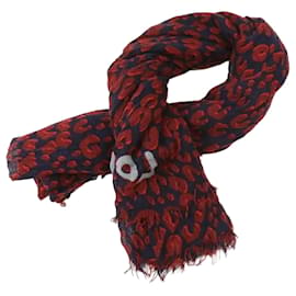 Louis Vuitton Sciarpa rossa con logo leopardato