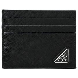 Prada Portacarte Logo in Saffiano Nero