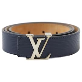 Cinturón Epi Navy Herrajes Plateados - Louis Vuitton