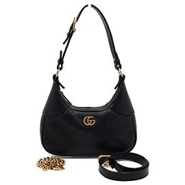 Gucci Borsa Tote e Borsa a Tracolla Aphrodite Small con Catena Dorata Nero