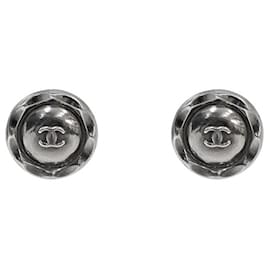 Orecchini rotondi CC Metallic Silver - Chanel