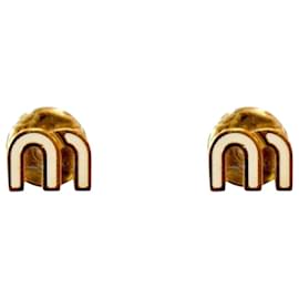 Orecchini in oro e smalto avorio - Miu Miu