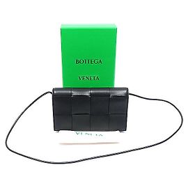 Bottega Veneta Borsa crossbody portafoglio con tracolla Intrecciato nera