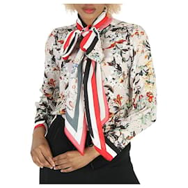 Burberry Blusa de cuello con lazada a rayas florales US