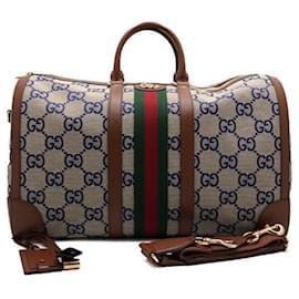 Gucci Große Boston-Reisetasche aus Canvas, Tote Bag und Schultertasche