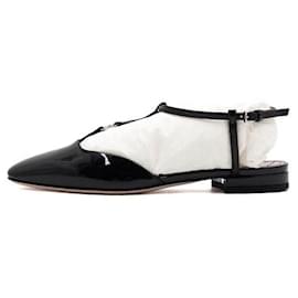 Gucci Ballerine in pelle verniciata nera con punta quadrata da donna