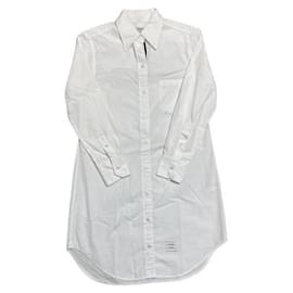 Vestido de popelina lisa con cuello Point Tab RWB - Thom Browne