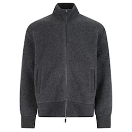 Thom Browne Giacca in pile di lana con zip e collo alto