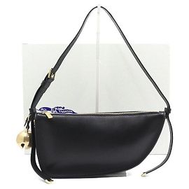 Burberry Borsa a tracolla unisex piccola in pelle Black Shield