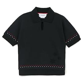 Baumwoll-Milano- Polohemd mit Stern- und Schneeflockenstickerei - Thom Browne