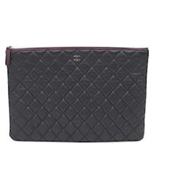 Clutch Classic Large in Caviar nero con CC argento - Chanel