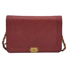 Chanel Borsa a tracolla Chevron WOC Rossa