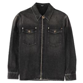 Versace Denim-Hemd Stop Wash Dirty Black