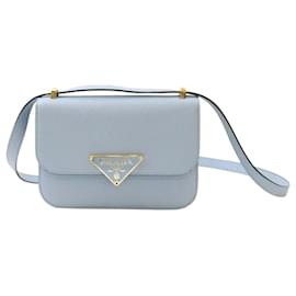 Prada Borsa a tracolla in pelle Saffiano Blu