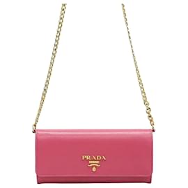 Prada Borsa a tracolla WOC in Saffiano Rosa