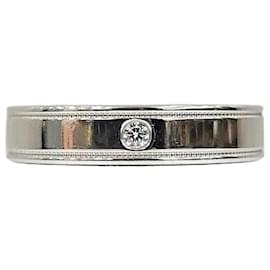 Tiffany & Co Diamond Together Double Milgrain Band Ring aus Platin