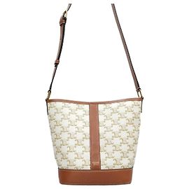 Céline Picca borsa bucket in tela bianca