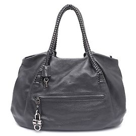 Salvatore Ferragamo Borsa a tracolla in pelle con manico intrecciato