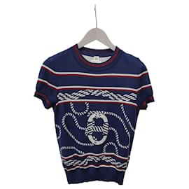 Maglione in maglia a maniche corte Navy Canoe Sandal - Hermès
