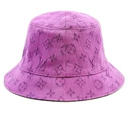 Louis Vuitton Bucket Hat aus violettem Denim