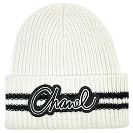 Set berretto e sciarpa in cashmere Ivory - Chanel