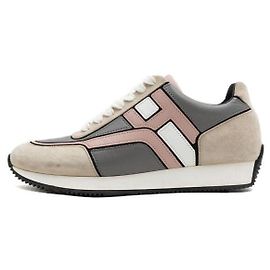 Hermès Zapatillas de ante y lona con logotipo