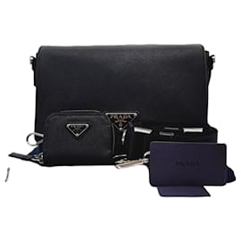 Borsa a tracolla in pelle Saffiano nera - Prada
