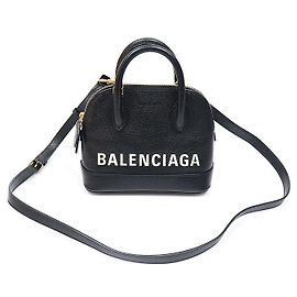 Balenciaga Mini Ville Top Handle Black Grained Calfskin XXS
