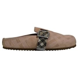 Zoccoli Arch in camoscio a quadri da donna Flora Pink - Burberry