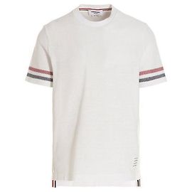 Thom Browne T-shirt a maniche corte in cotone testurizzato con rifiniture