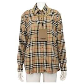 Runway Collection Kariertes Baumwollhemd für Damen mit Kettenverzierung - Burberry