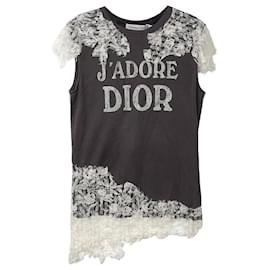 Camiseta de tirantes de jersey de encaje ecru - Dior
