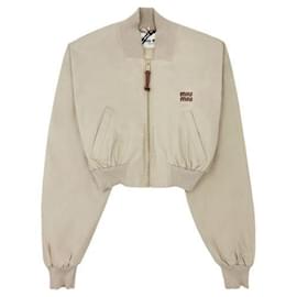 Blouson-Jacke aus Panama-Baumwolle - Miu Miu