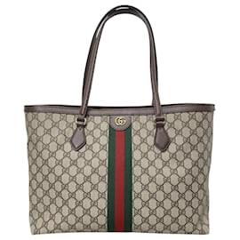Gucci Große Ophidia Tote Bag aus beige GG Supreme Web
