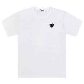 Comme Des Garcons Play Black Heart Patch Rhinestone T-Shirt mit kurzen Ärmeln für Herren und Damen